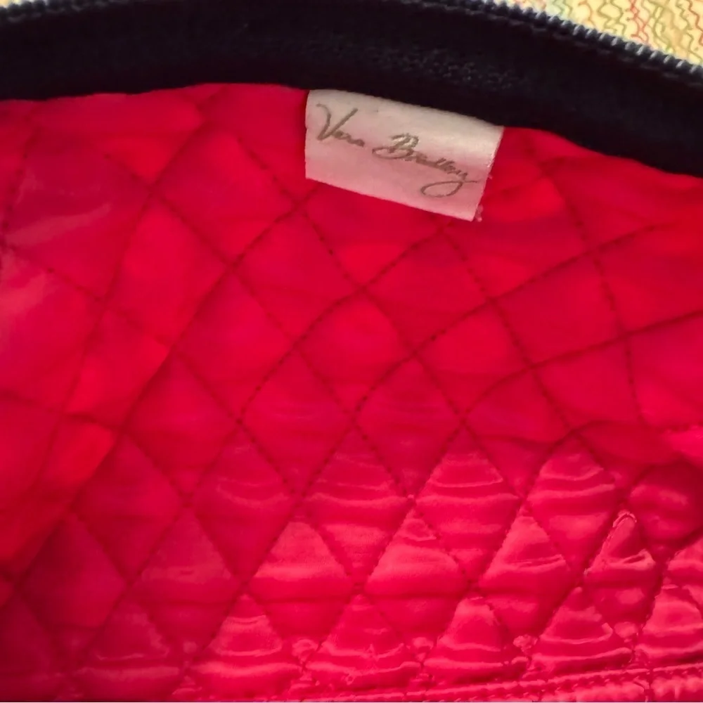 Vera Bradley Navy Petal Dots Pattern Quilted Bag in Navy and Pink